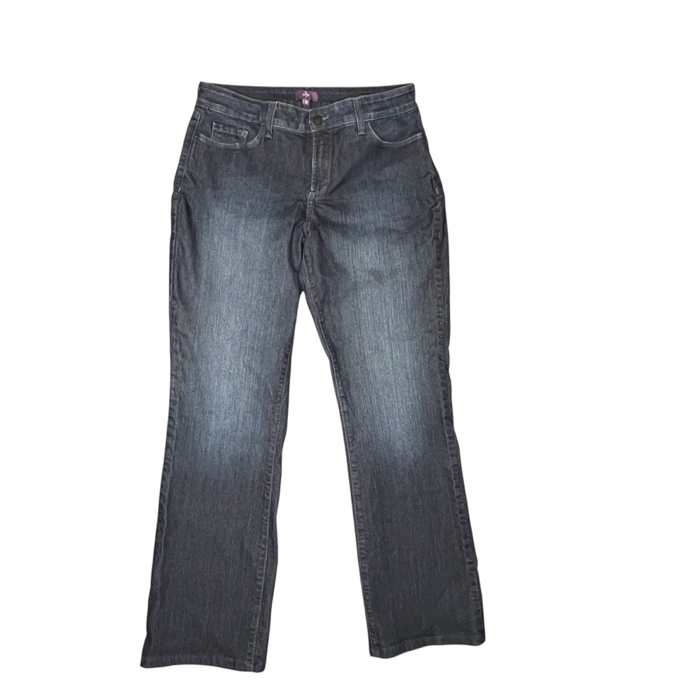 NYDJ Dark Wash Jeans 12 Lift Tuck Technology Mid Rise‎ Bootcut USA Pocket Bling